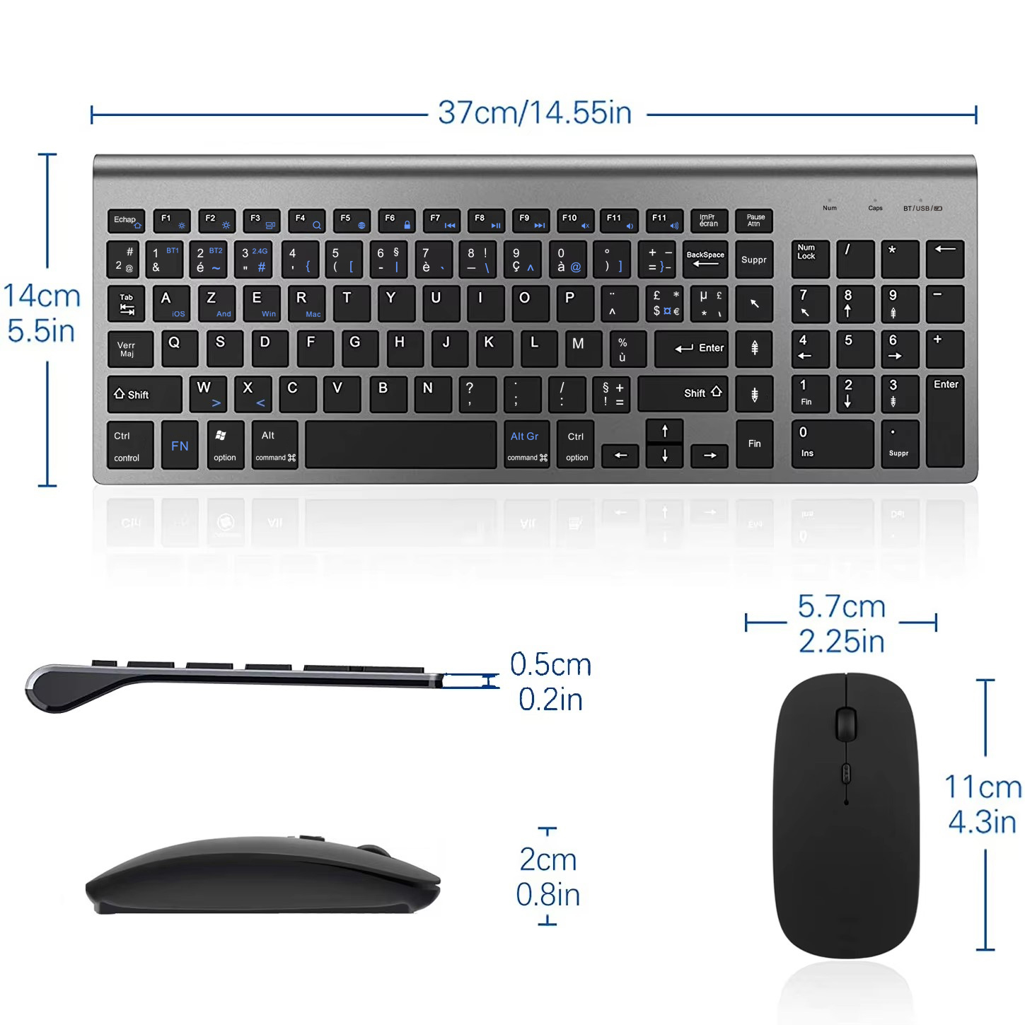 Ultra Slim Dual Mode French AZ - Laptop Accessories Combo recension och pris